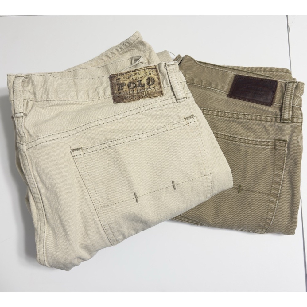 Lot of 2 Polo Ralph Lauren 867 Classic Fit Jeans Mens 36x29 Straight Leg Pants